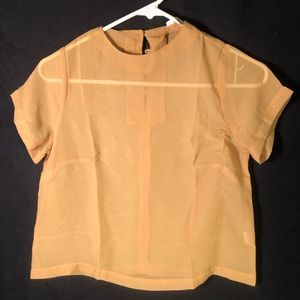 Tuesday Bassen of California Sheer Mustard Top XXS